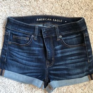 American Eagle dark denim shorts